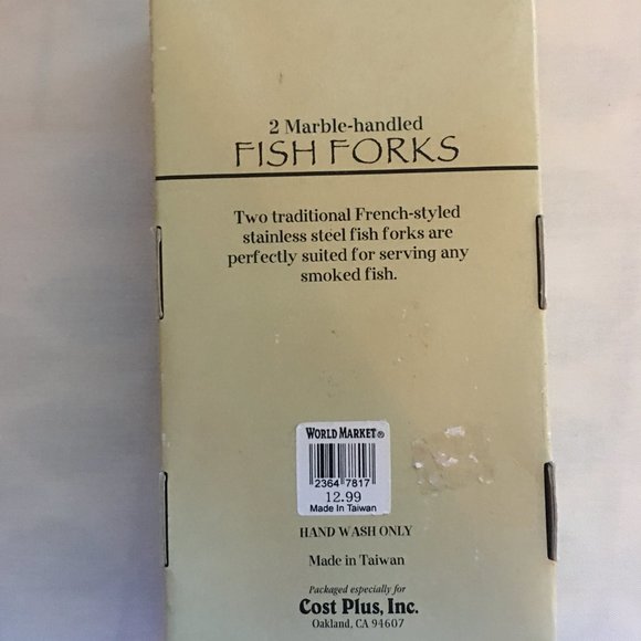 Fish Forks..World Market..Marble Handled NEW - Picture 2 of 2